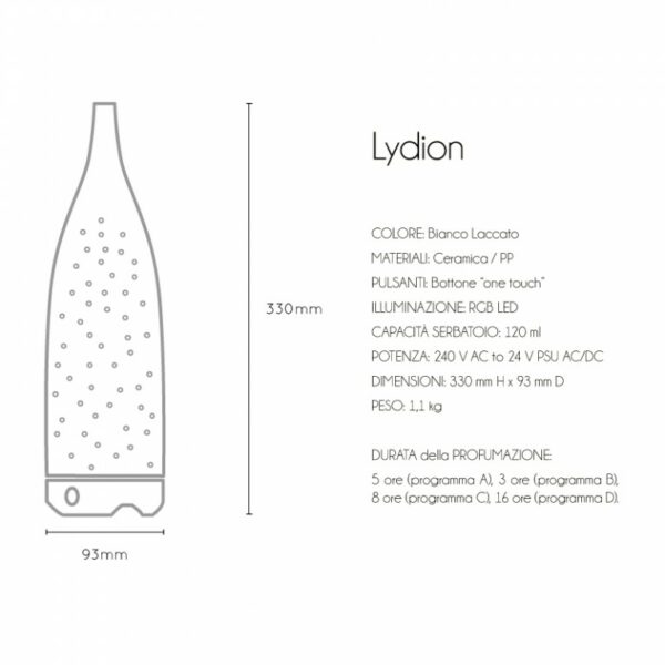 Lydion - Profumatore per Ambienti Elettrico a Ultrasuoni e Lampada per Aromaterapia - immagine 13